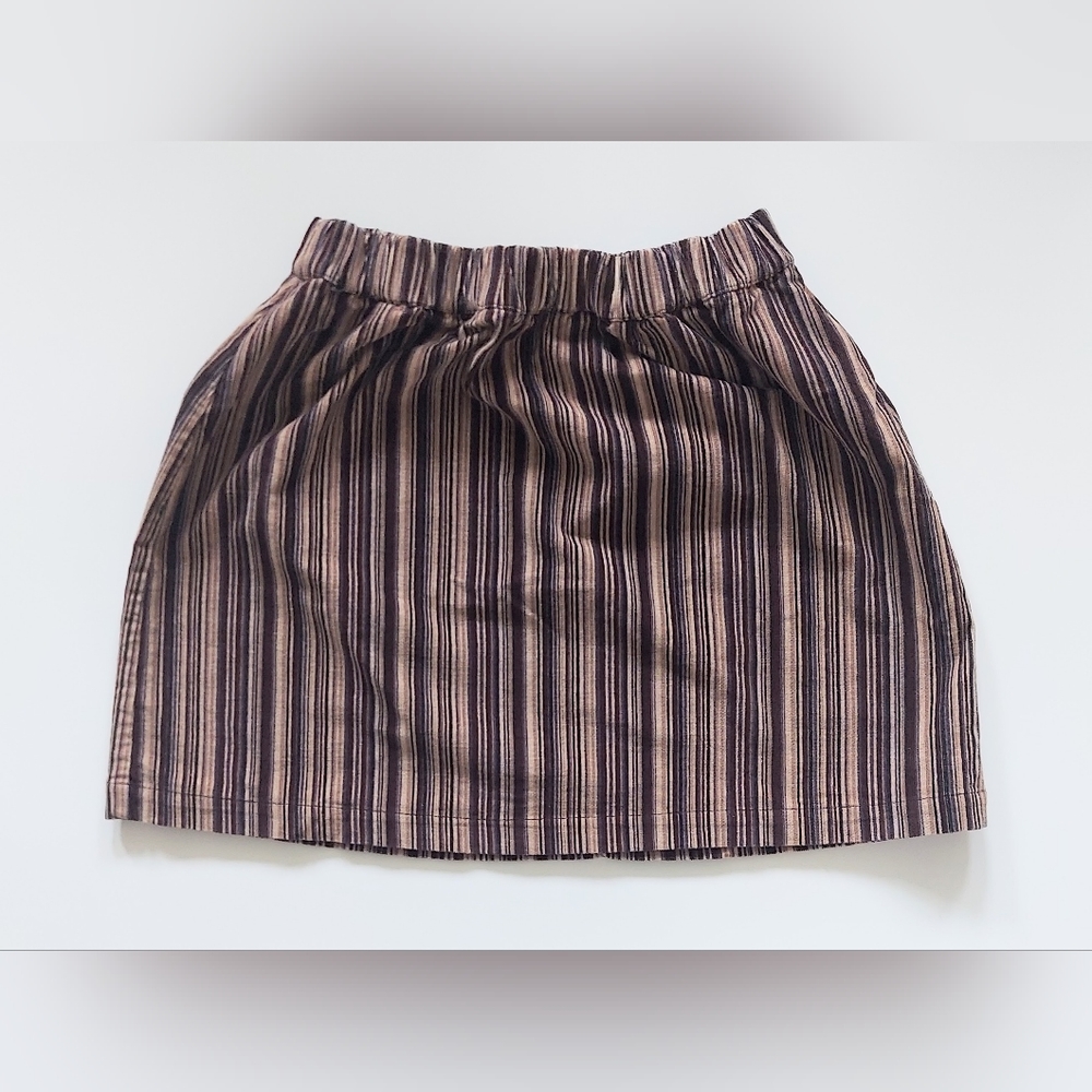 American Eagle Striped Corduroy Skirt Brown Size Small